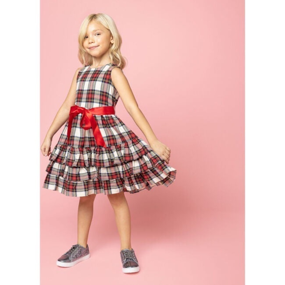 Holly Hastie Arabella Frill Plaid Tartan Dress Maisonette - Picture 4 of 9